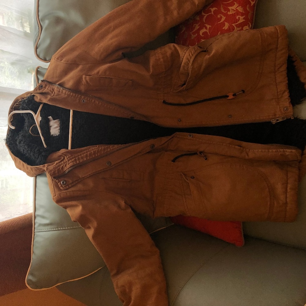Brown ASOS Winter Parka w/ Black Teddy Fur Lining